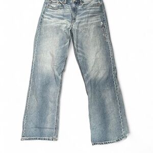 NWT American Eagle Baggy Dad Jeans in "Bright Blue" wash